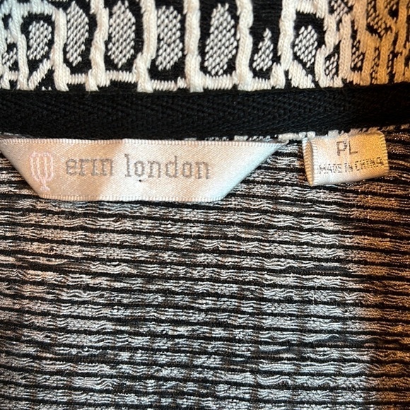 Erin London Retro Black and White Python Print 3/4 Sleeve Jacket Women’s P/L - Picture 8 of 9